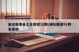 湖北新增本土无症状32例/湖北新增51例无症状